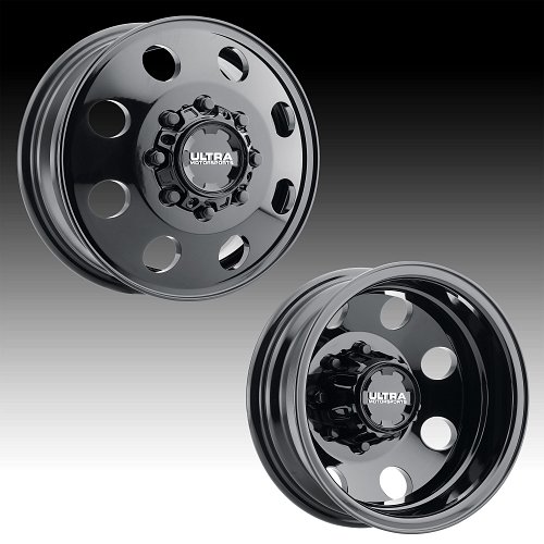 Ultra 002BK Modular Dually Gloss Black Custom Truck Wheels 1